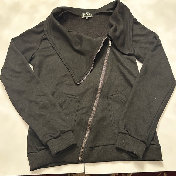 POL Textured Asymmetrical Black Knit Jacket/Sweater - Picture 3 of 4